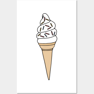 Soft Serve Ice Cream with Sprinkles Posters and Art